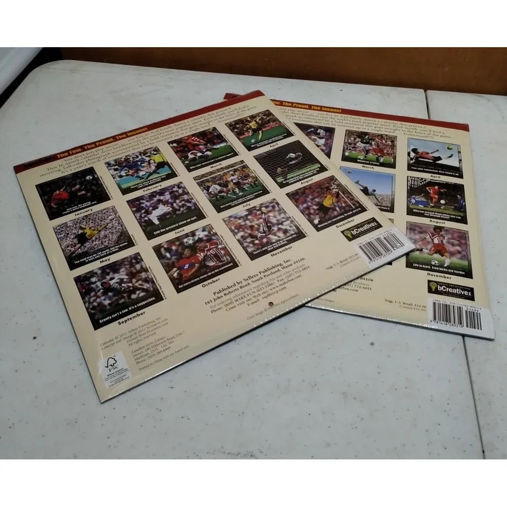 SOCCER- 2012 & 2013 Wall Calendars - Brand New & Sealed 16 Month